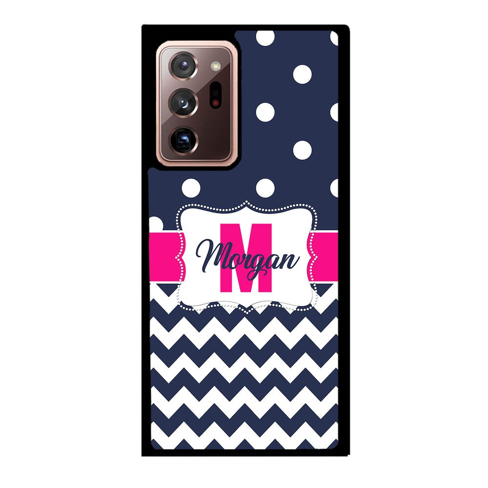Blue Polka Dot Chevron Pink Personalized | Samsung Phone Case