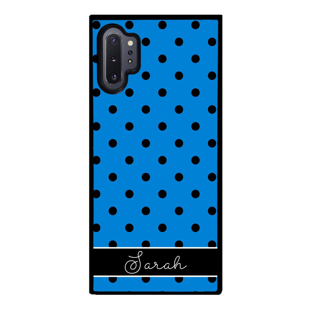 Blue Black Polka Dot Personalized | Samsung Phone Case