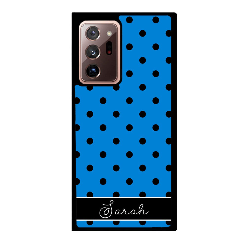 Blue Black Polka Dot Personalized | Samsung Phone Case