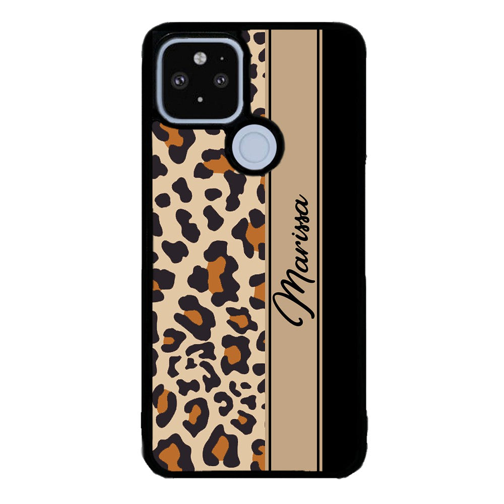 Leopard Skin Brown and Black Personalized | Google Phone Case