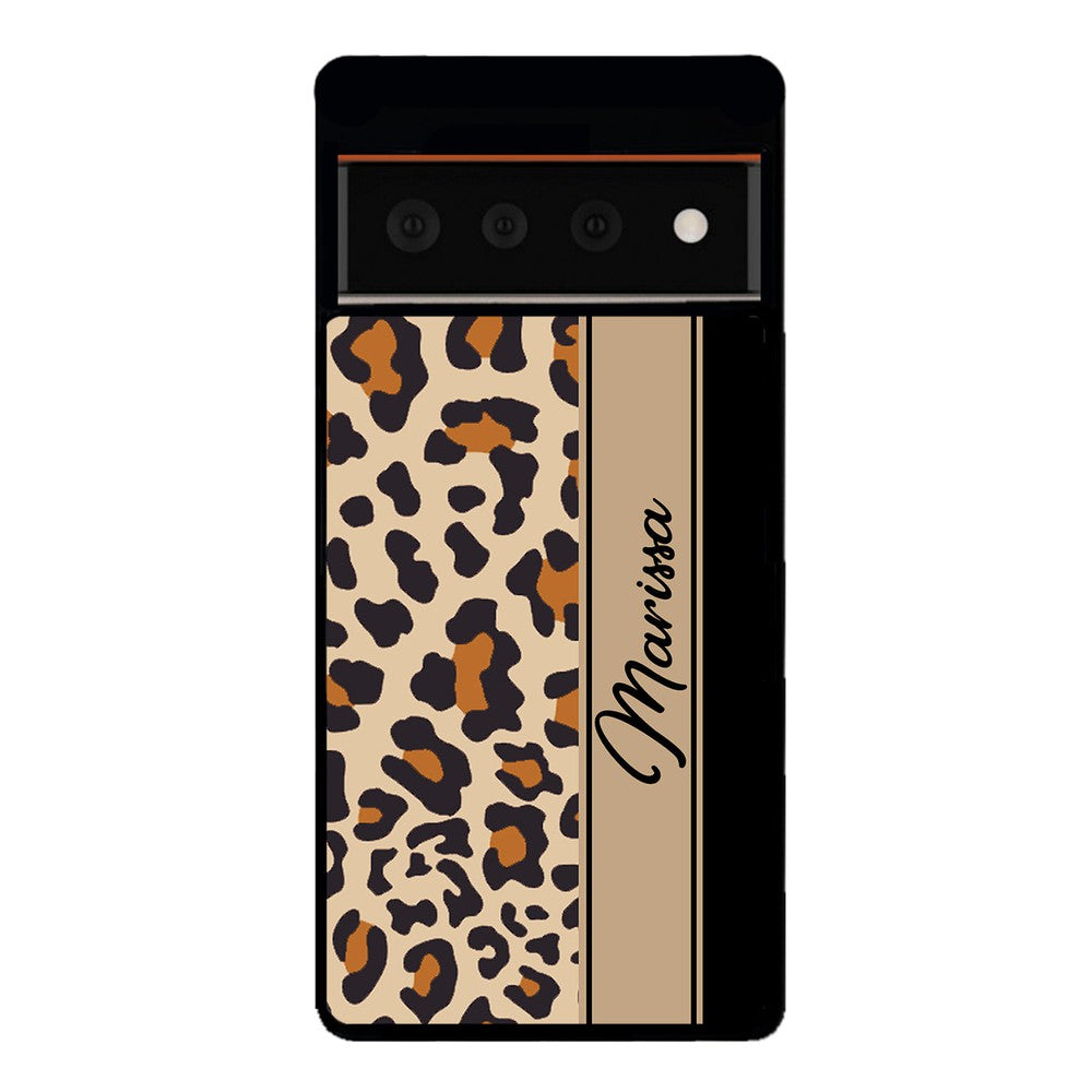 Leopard Skin Brown and Black Personalized | Google Phone Case