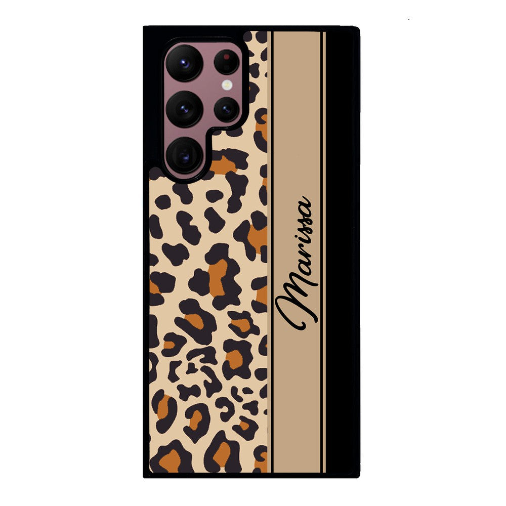 Leopard Skin Brown and Black Personalized | Samsung Phone Case