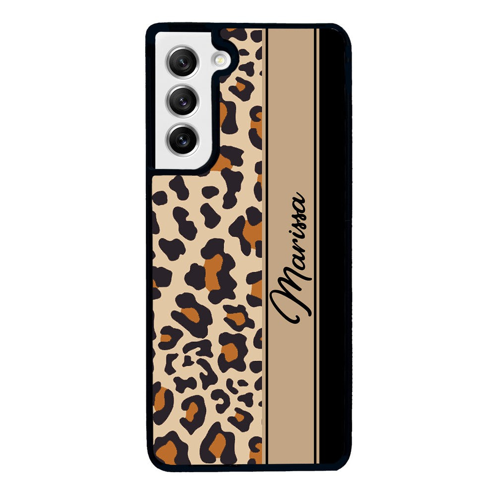 Leopard Skin Brown and Black Personalized | Samsung Phone Case
