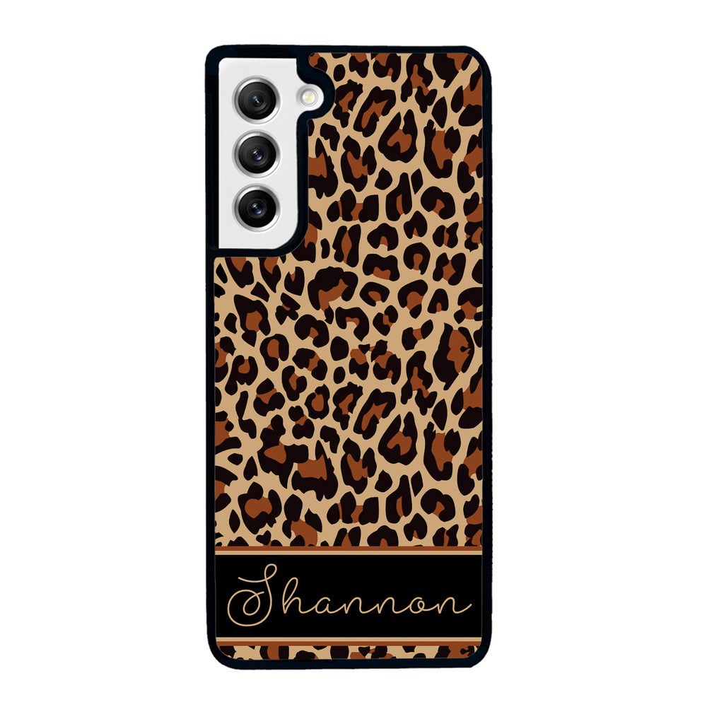 Brown Leopard Skin Personalized Samsung Phone Case