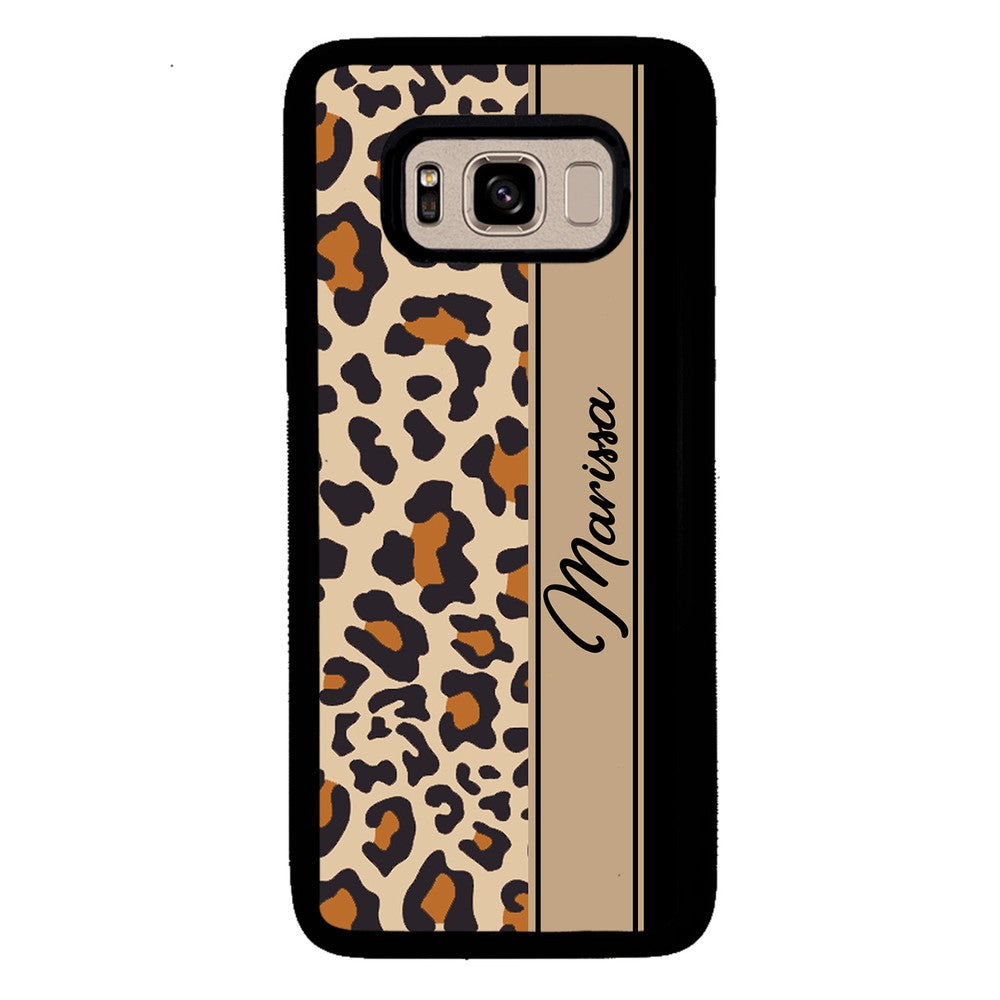 Leopard Skin Brown and Black Personalized | Samsung Phone Case