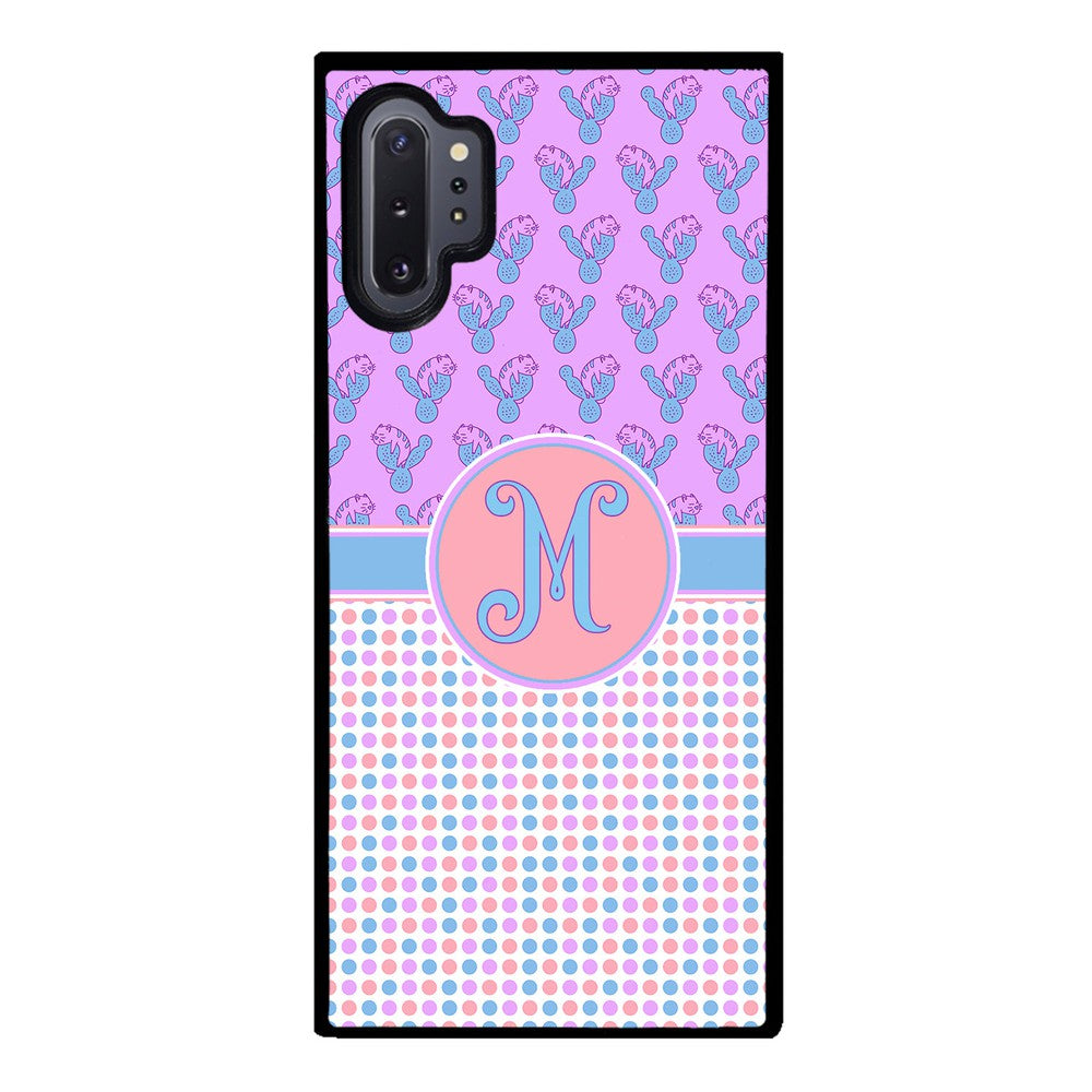 Cactus Cats Polka Dots Initial | Samsung Phone Case