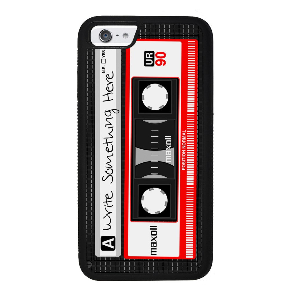 Cassette Tape Black and Red Personalized | Apple iPhone Case