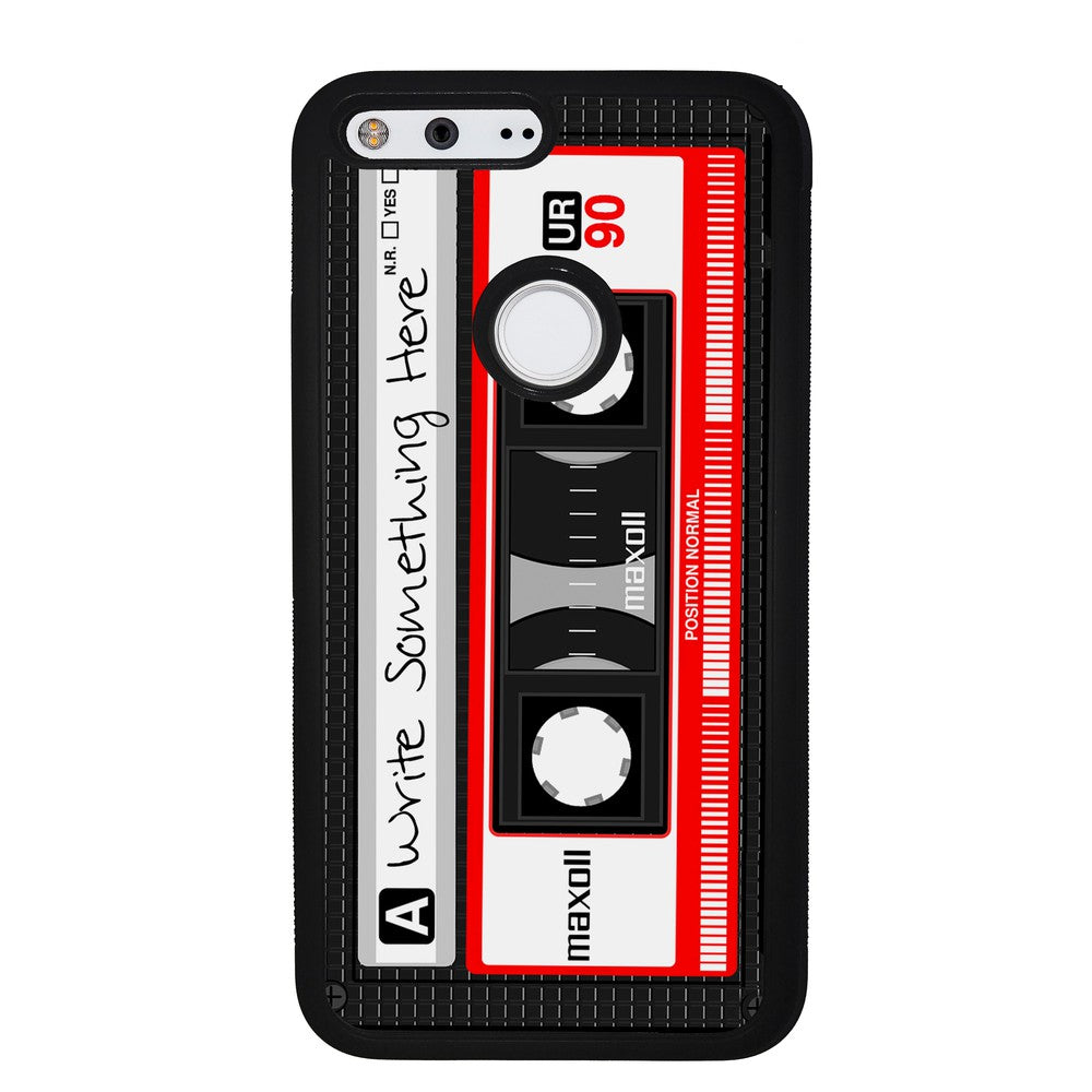 Cassette Tape Black and Red Personalized | Google Phone Case