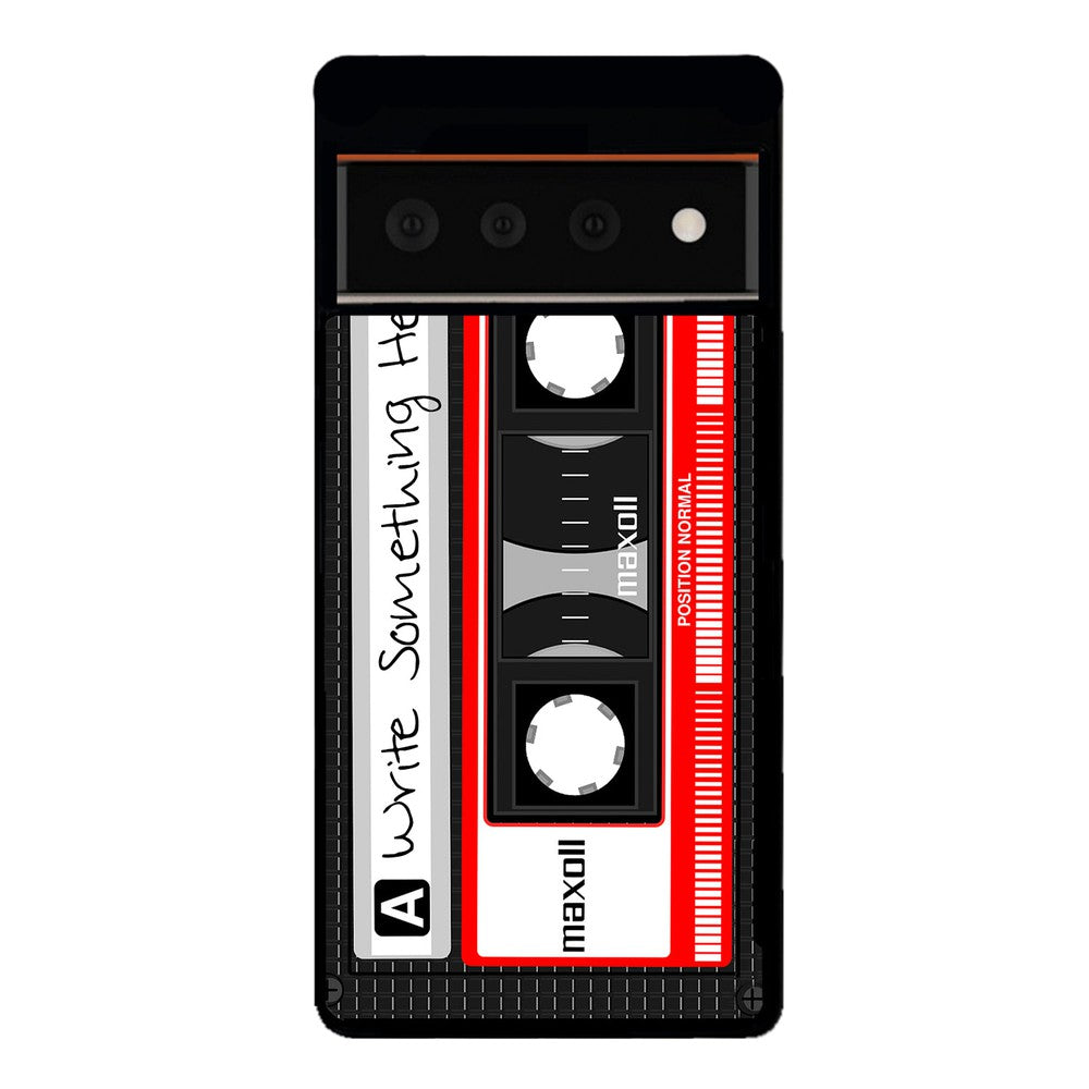 Cassette Tape Black and Red Personalized | Google Phone Case