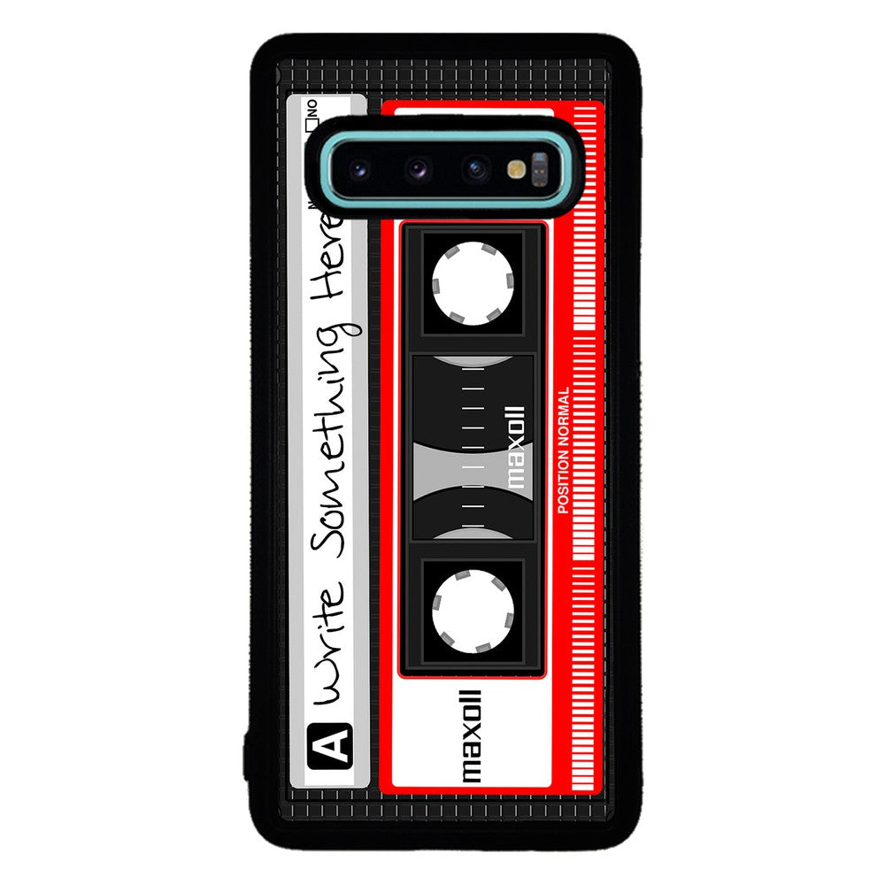 Cassette Tape Black and Red Personalized | Samsung Phone Case