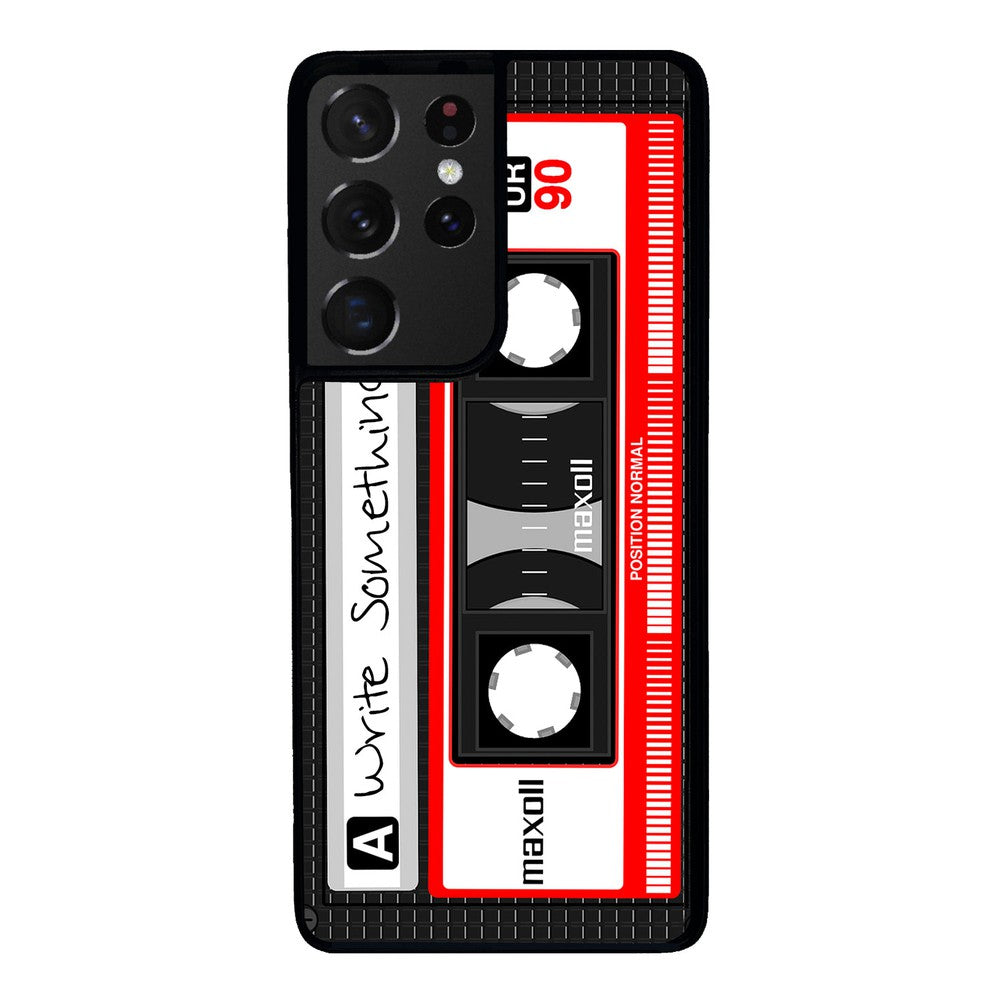 Cassette Tape Black and Red Personalized | Samsung Phone Case