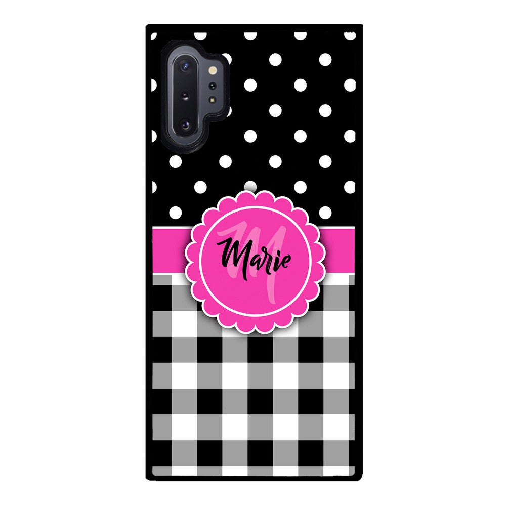 Black Polka Dot Black Plaid Personalized | Samsung Phone Case