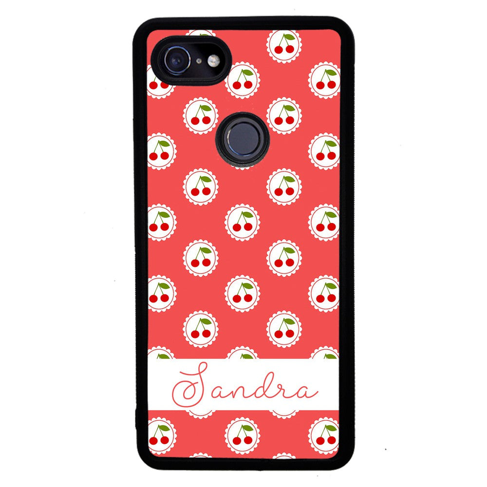 Pretty Little Cherries Cherry Texture Personalized | Google Phone Case