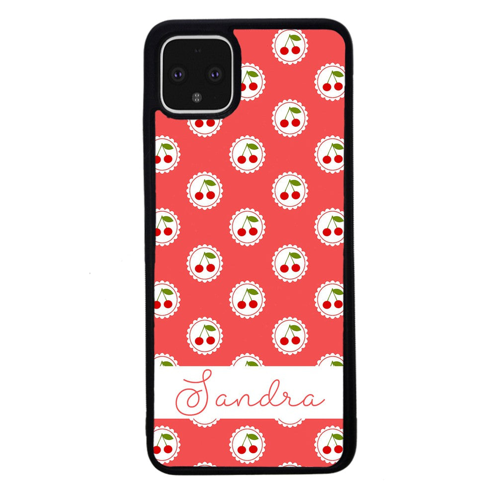 Pretty Little Cherries Cherry Texture Personalized | Google Phone Case