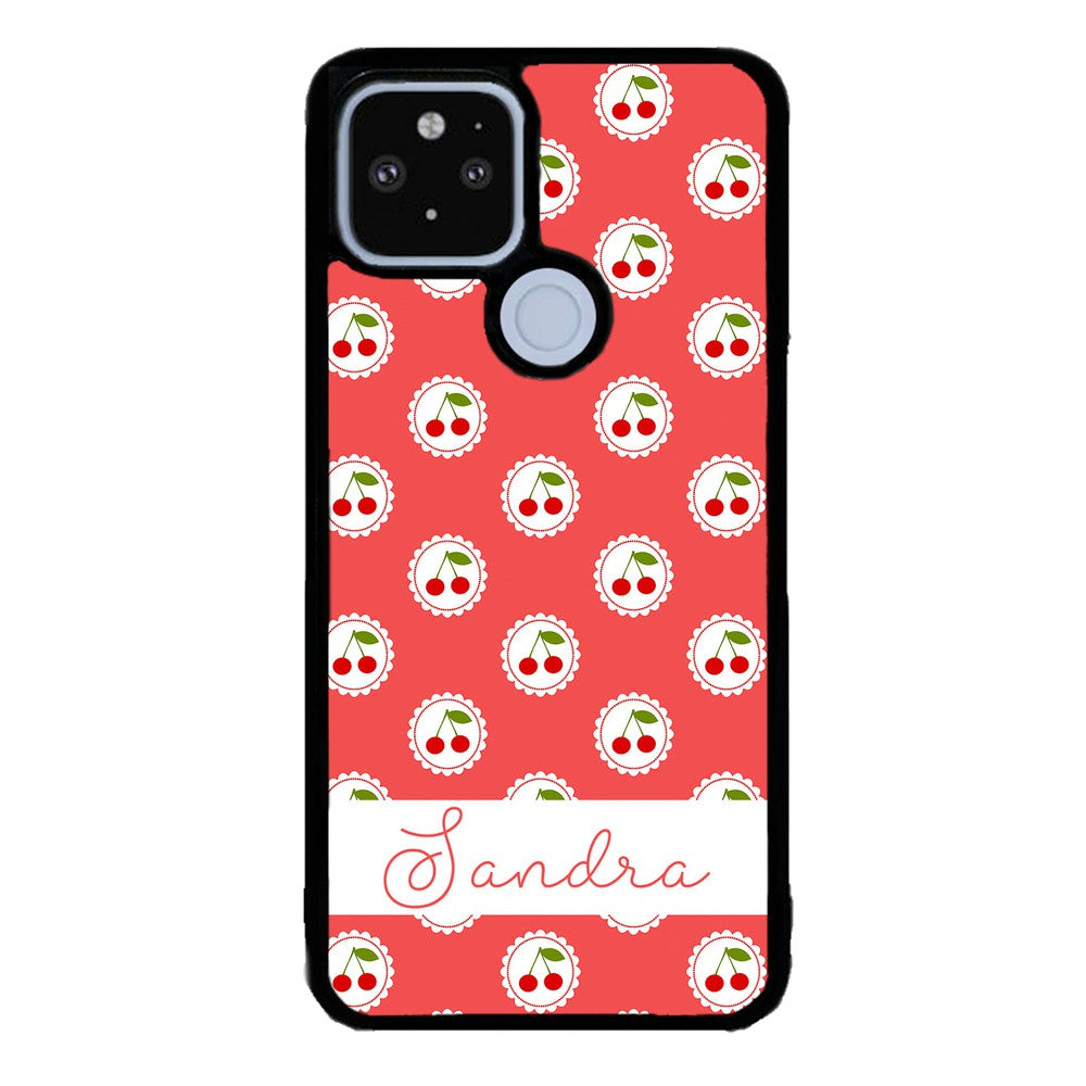 Pretty Little Cherries Cherry Texture Personalized | Google Phone Case