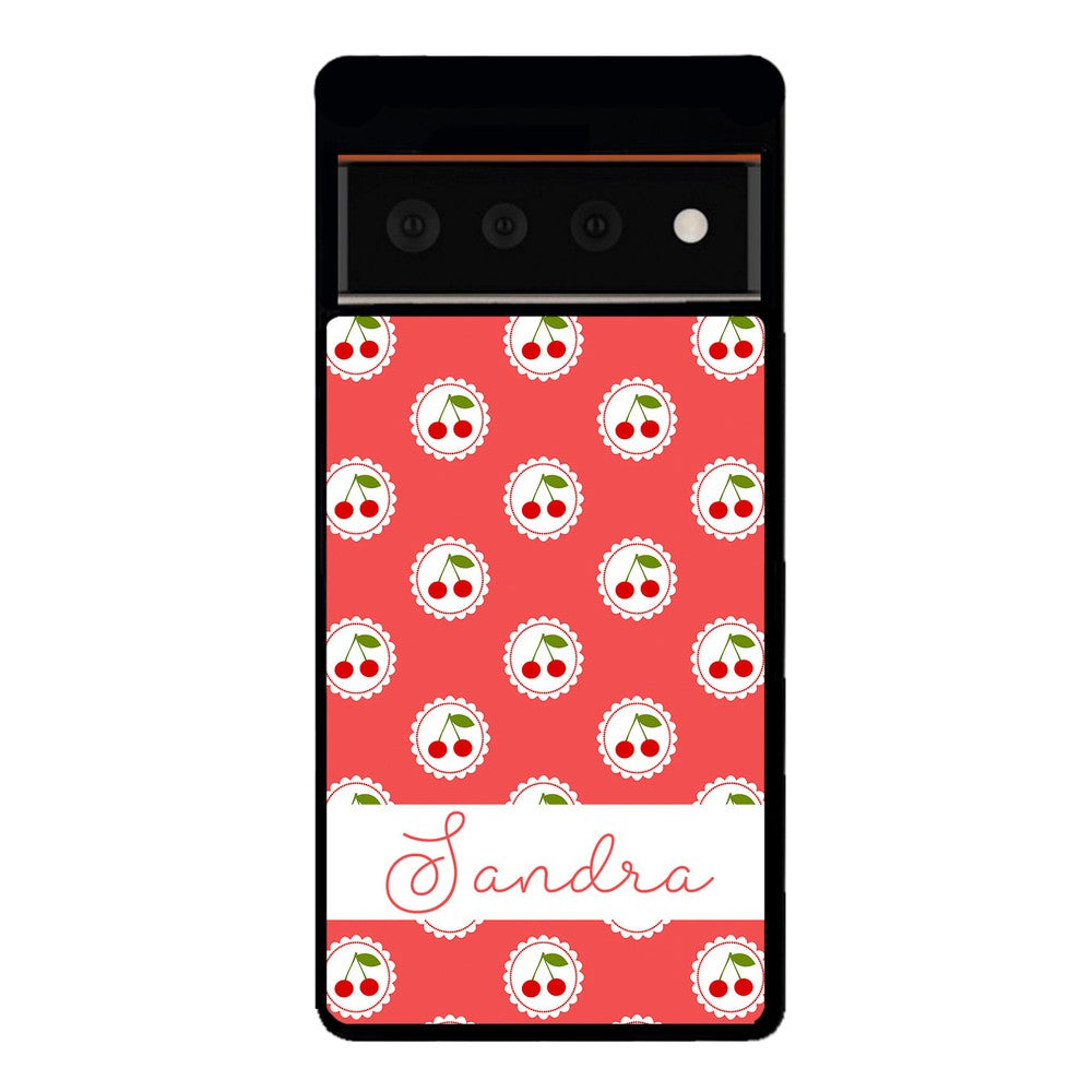 Pretty Little Cherries Cherry Texture Personalized | Google Phone Case