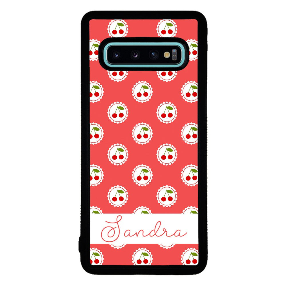 Pretty Little Cherries Cherry Texture Personalized | Samsung Phone Case