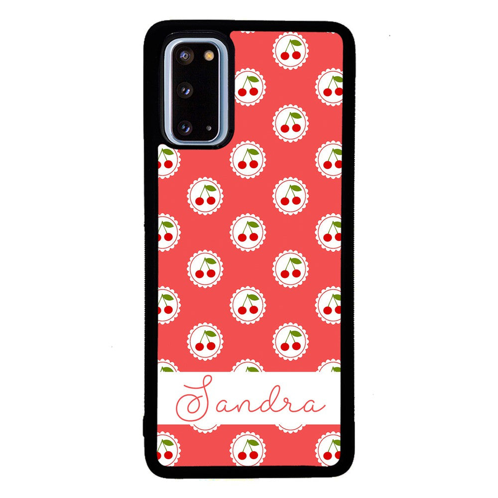 Pretty Little Cherries Cherry Texture Personalized | Samsung Phone Case