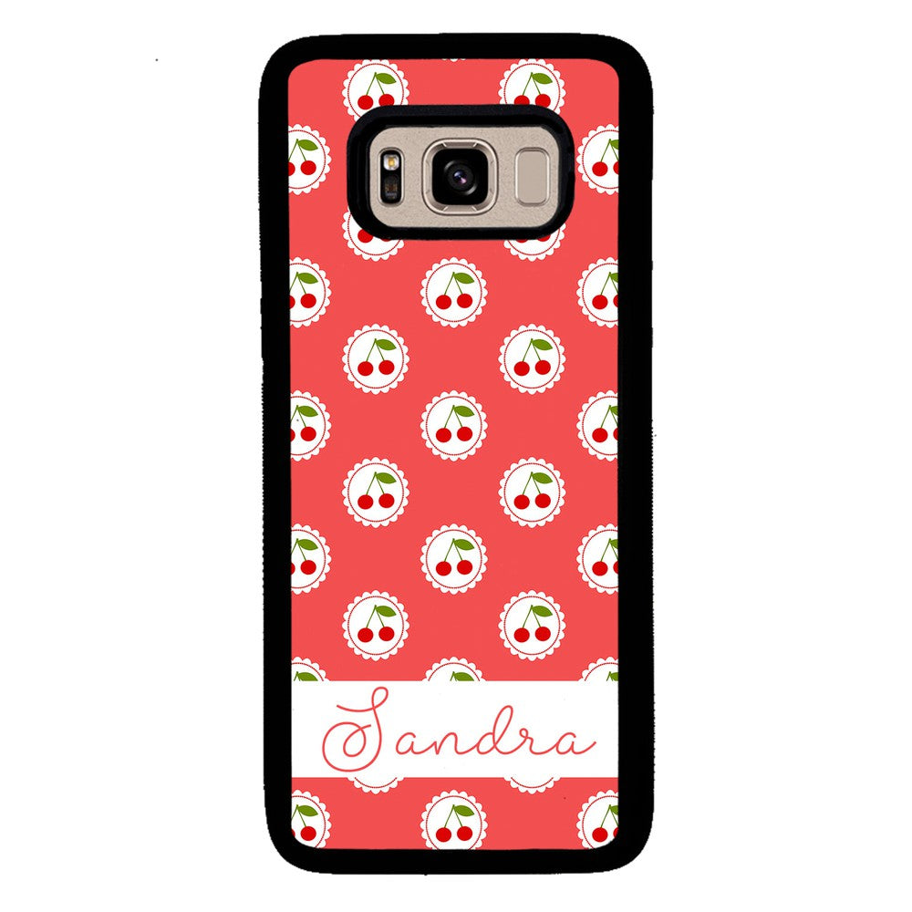 Pretty Little Cherries Cherry Texture Personalized | Samsung Phone Case