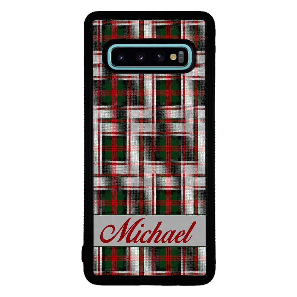 Red and Green Tartan Plaid Personalized | Samsung Phone Case