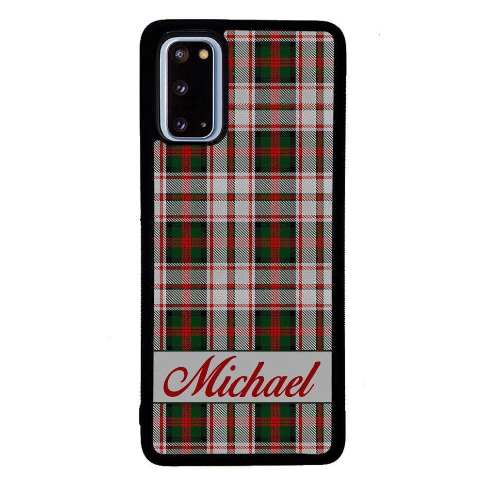 Red and Green Tartan Plaid Personalized | Samsung Phone Case