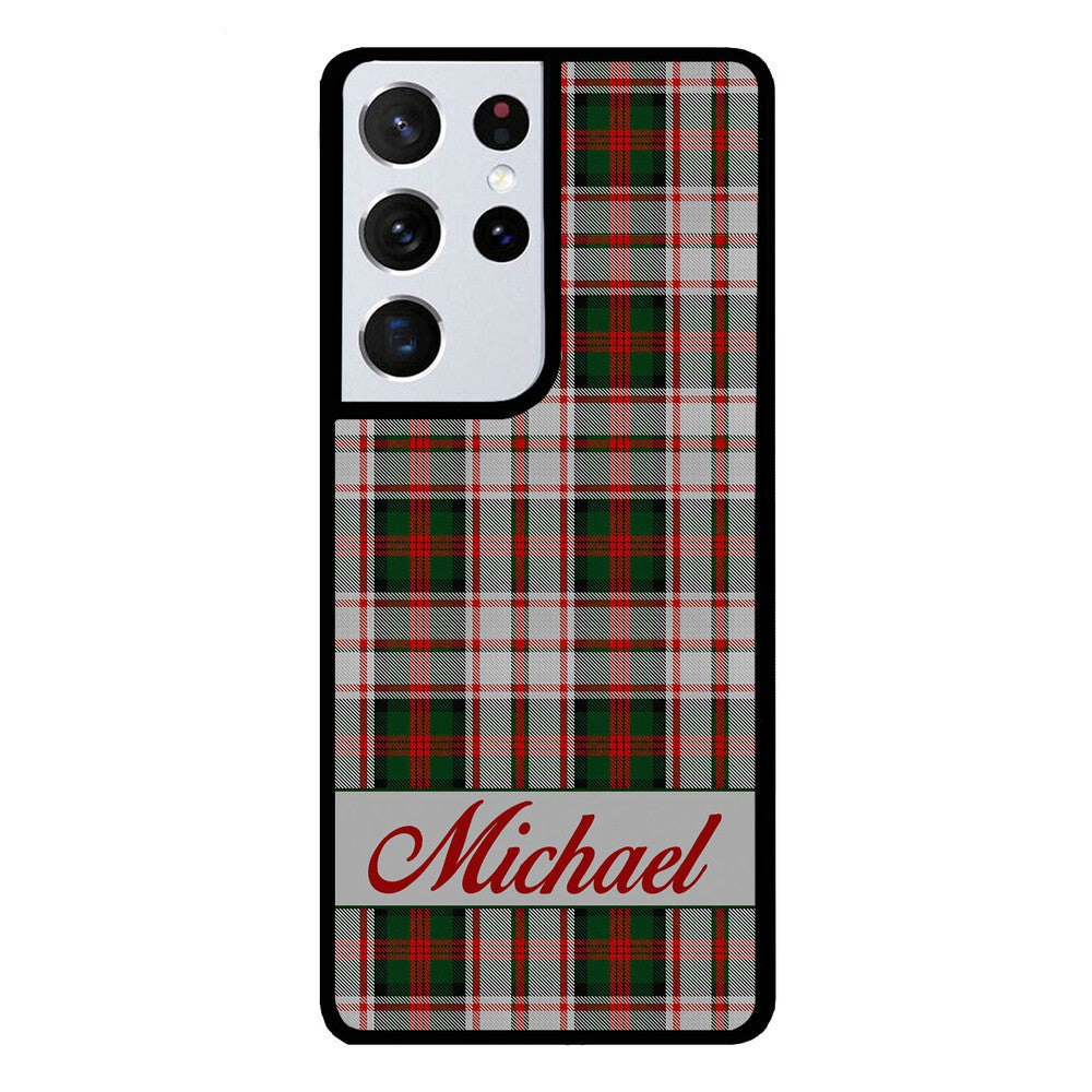 Red and Green Tartan Plaid Personalized | Samsung Phone Case