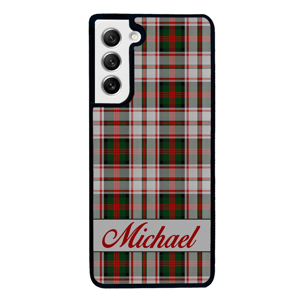 Red and Green Tartan Plaid Personalized | Samsung Phone Case