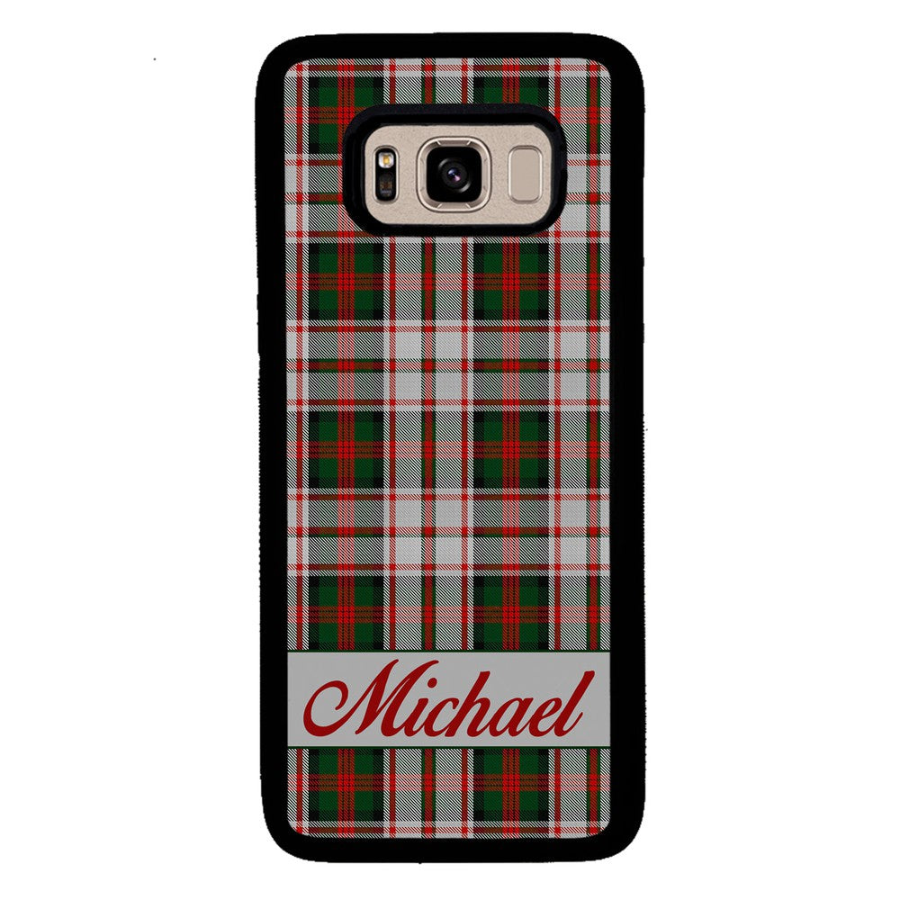 Red and Green Tartan Plaid Personalized | Samsung Phone Case