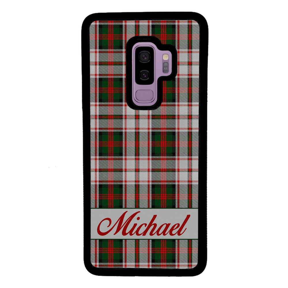 Red and Green Tartan Plaid Personalized | Samsung Phone Case