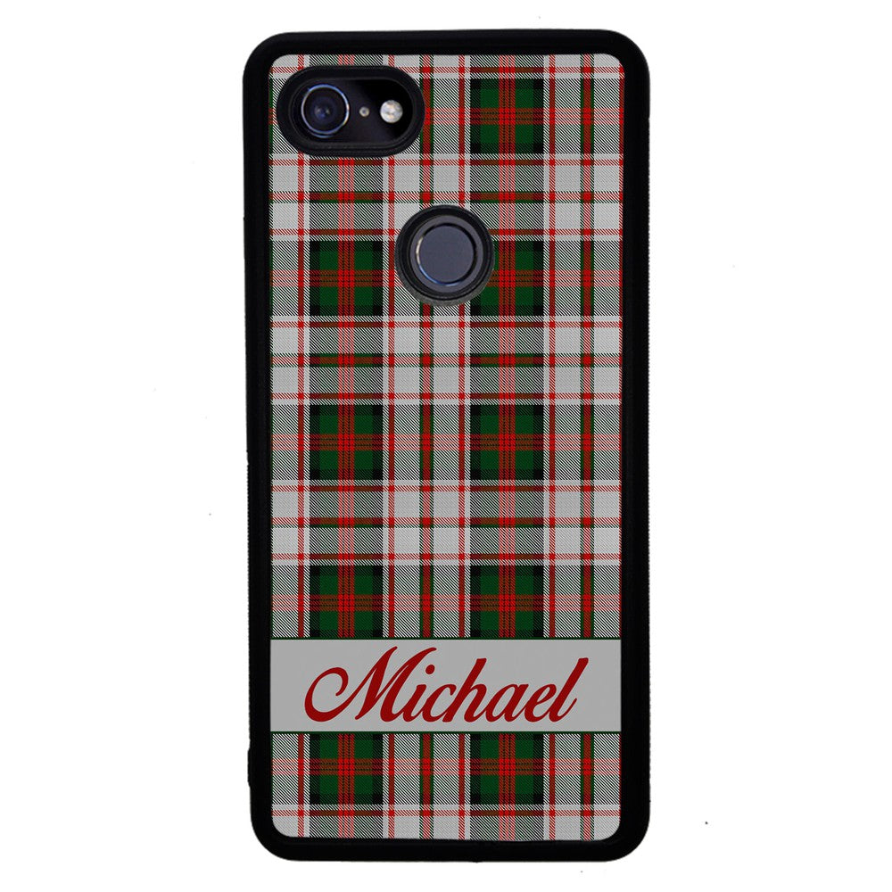 Red and Green Tartan Plaid Personalized | Google Phone Case