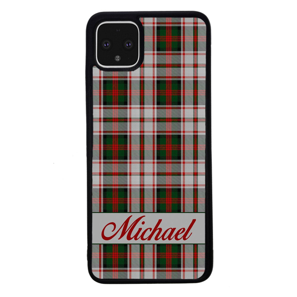 Red and Green Tartan Plaid Personalized | Google Phone Case