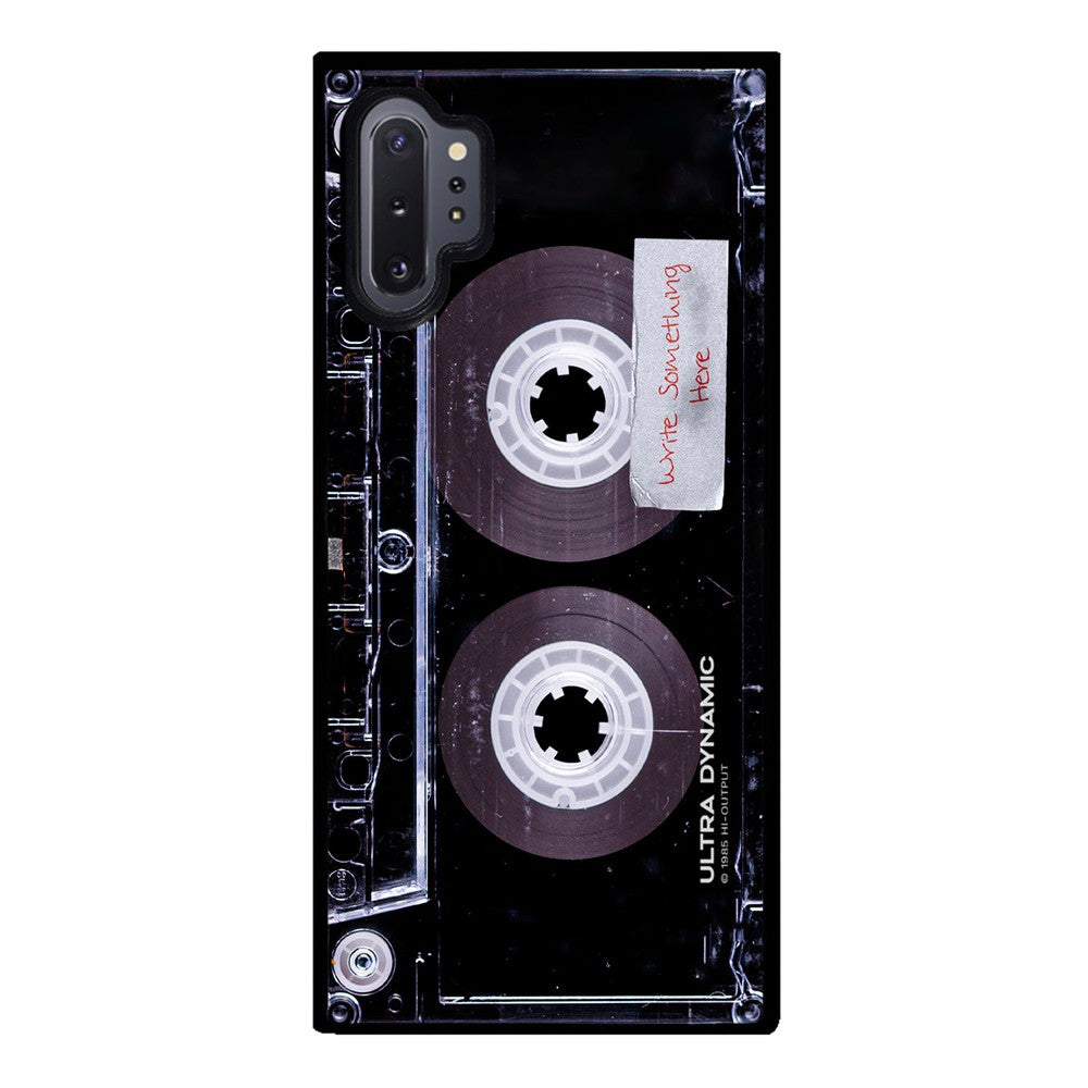 Clear Black Retro Cassette Tape Personalized | Samsung Phone Case