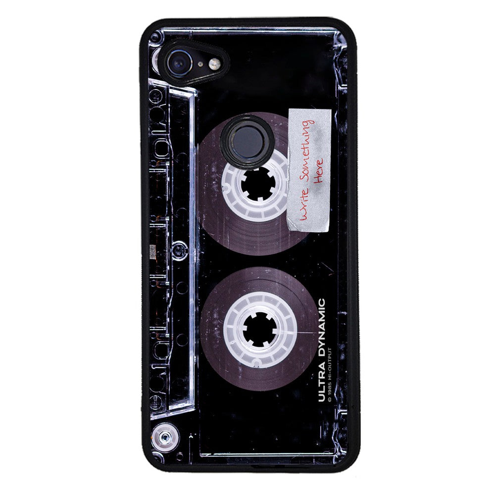Clear Black Retro Cassette Tape Personalized | Google Phone Case