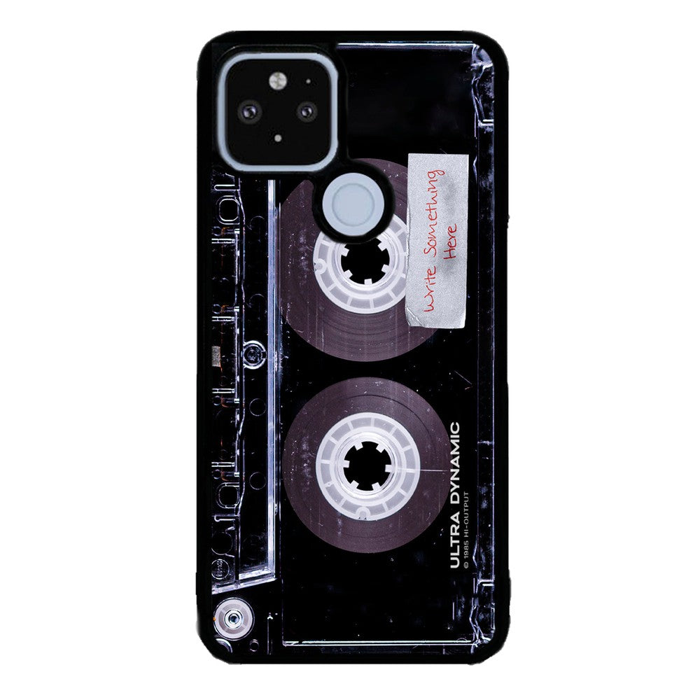 Clear Black Retro Cassette Tape Personalized | Google Phone Case