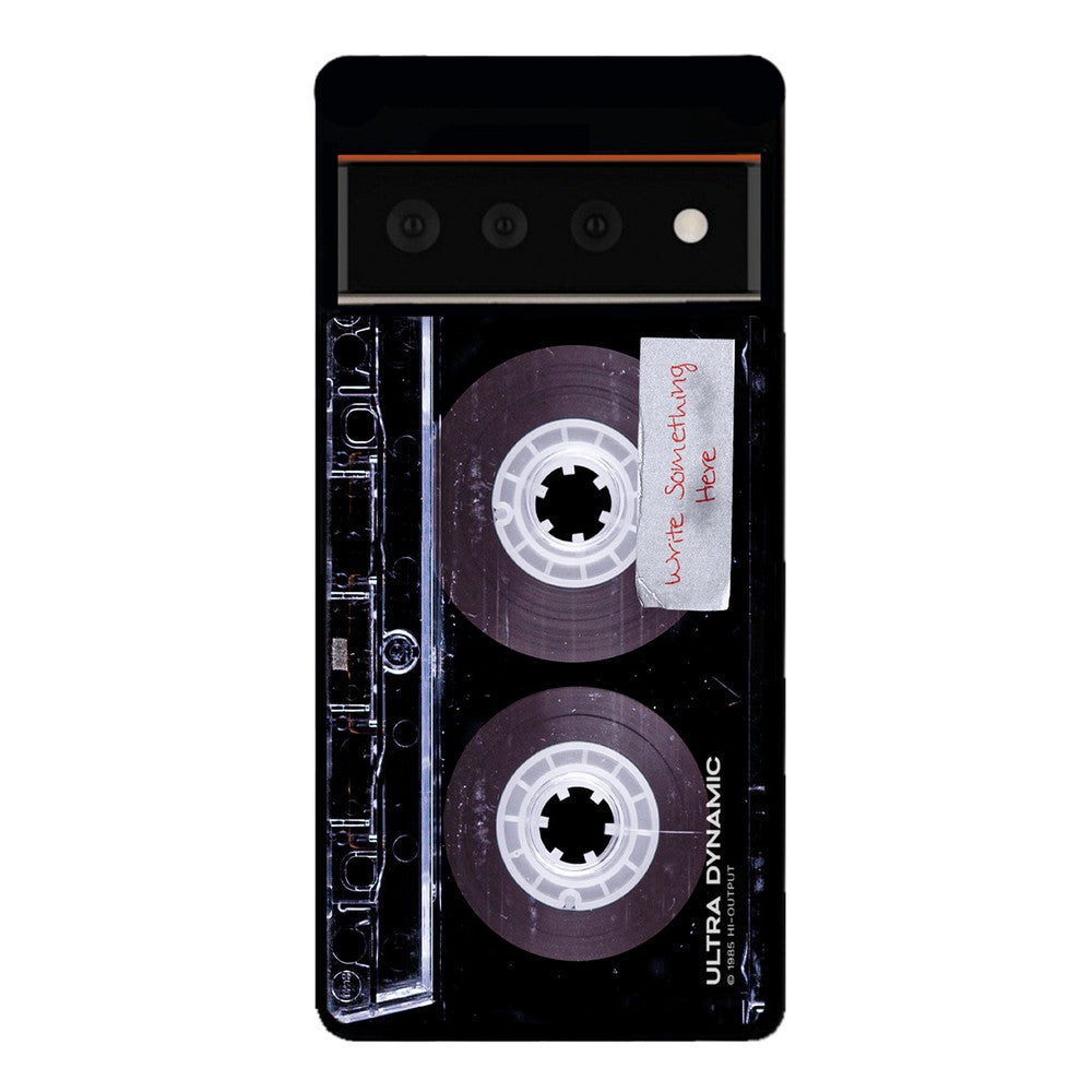 Clear Black Retro Cassette Tape Personalized | Google Phone Case