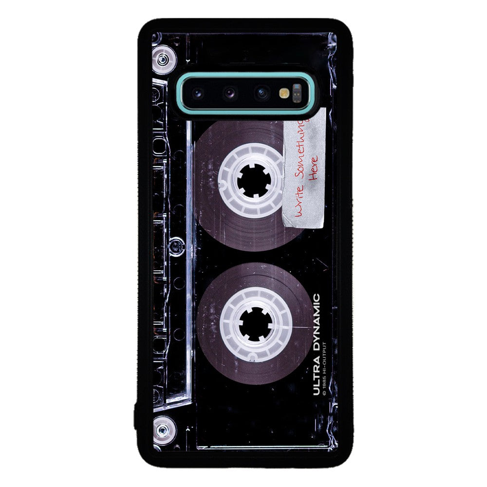 Clear Black Retro Cassette Tape Personalized | Samsung Phone Case