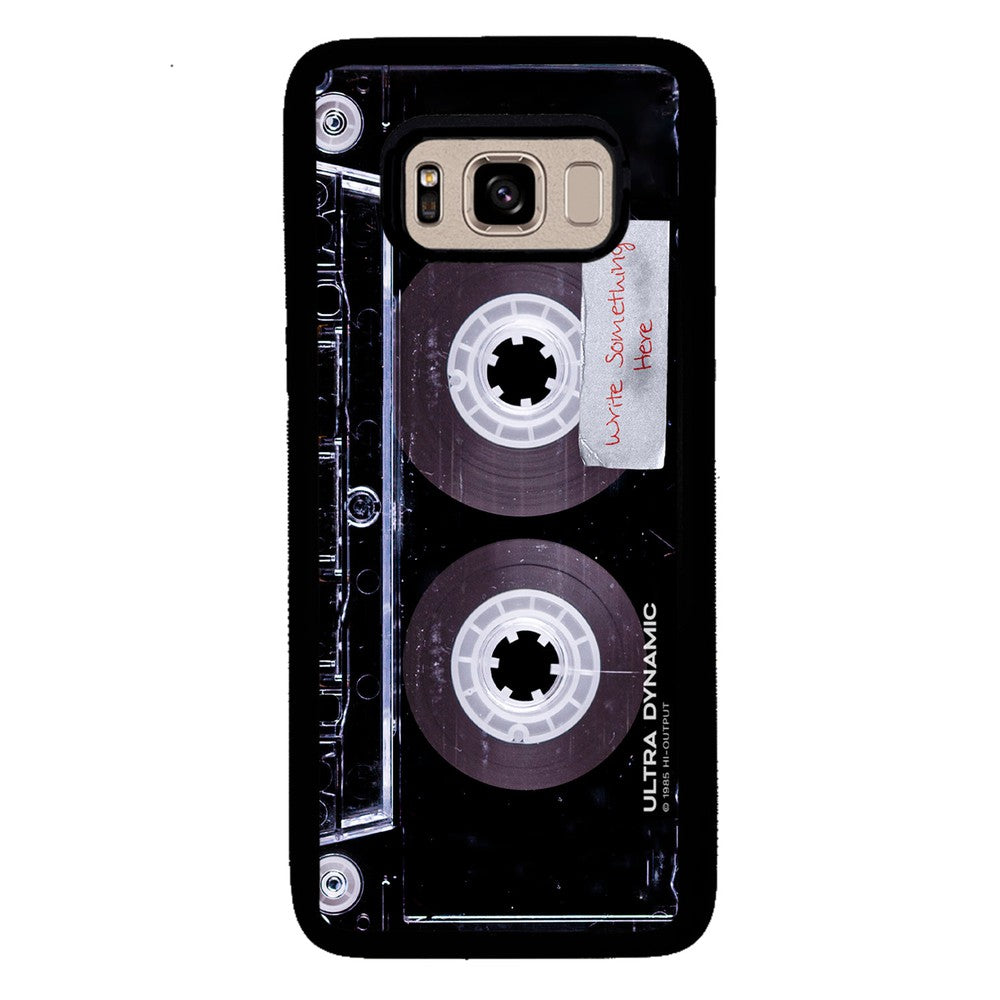 Clear Black Retro Cassette Tape Personalized | Samsung Phone Case