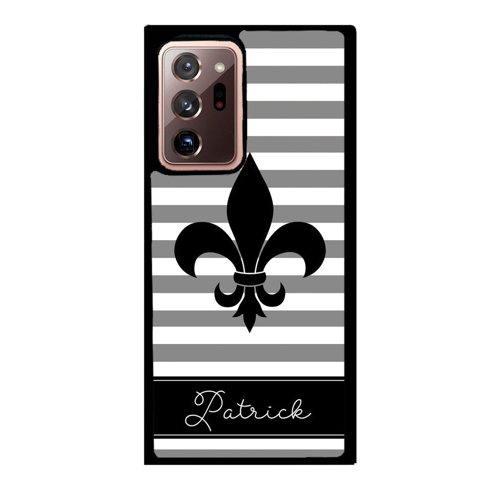 Fleur De Lis Personalized Gray Black | Samsung Phone Case