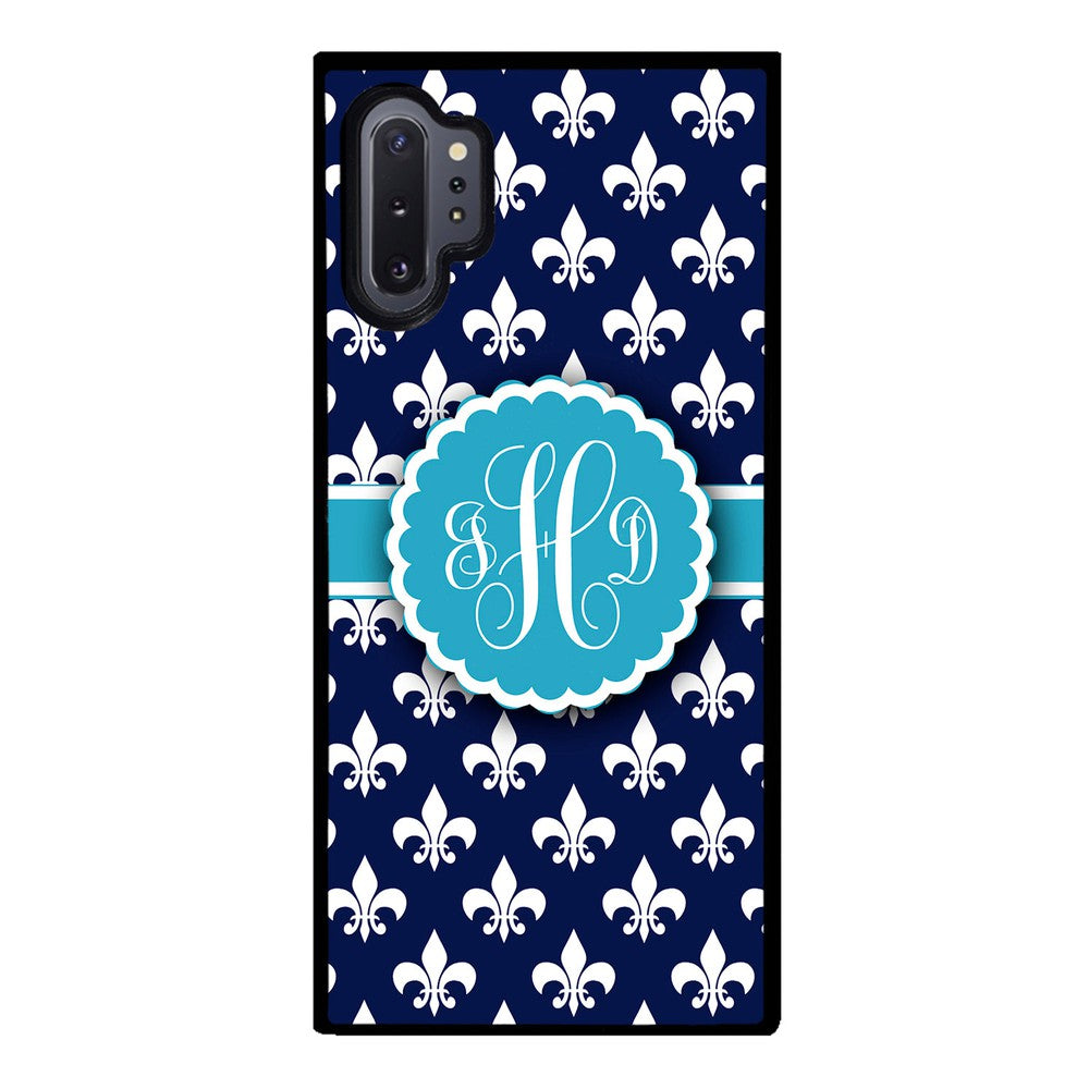 Blue Fleur De Lis Monogram | Samsung Phone Case