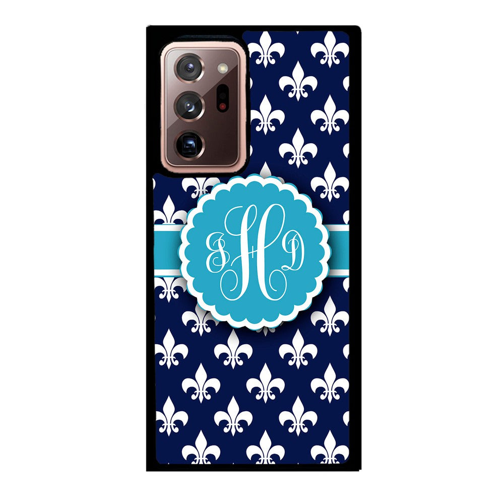 Blue Fleur De Lis Monogram | Samsung Phone Case