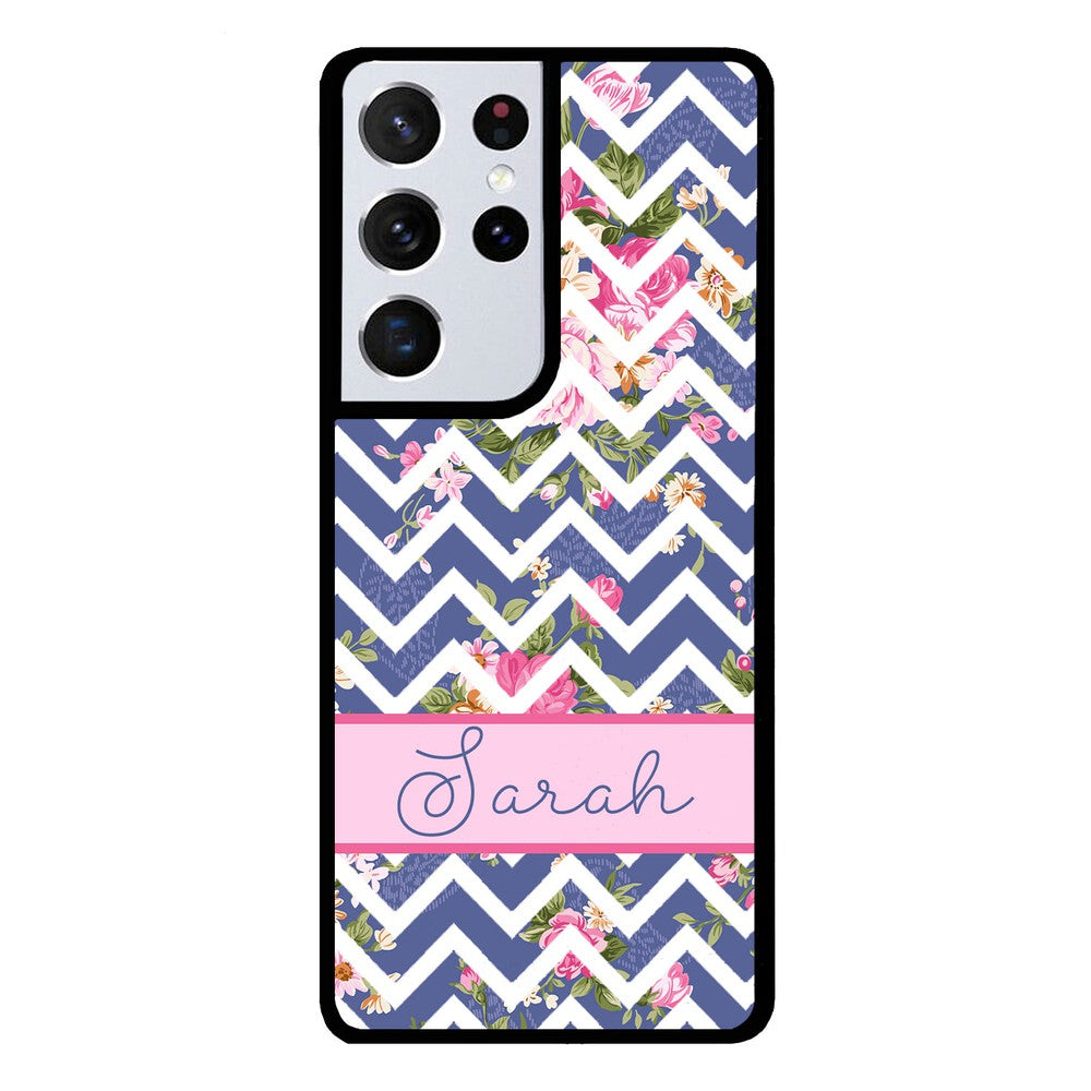 Flower Chevron Personalized | Samsung Phone Case