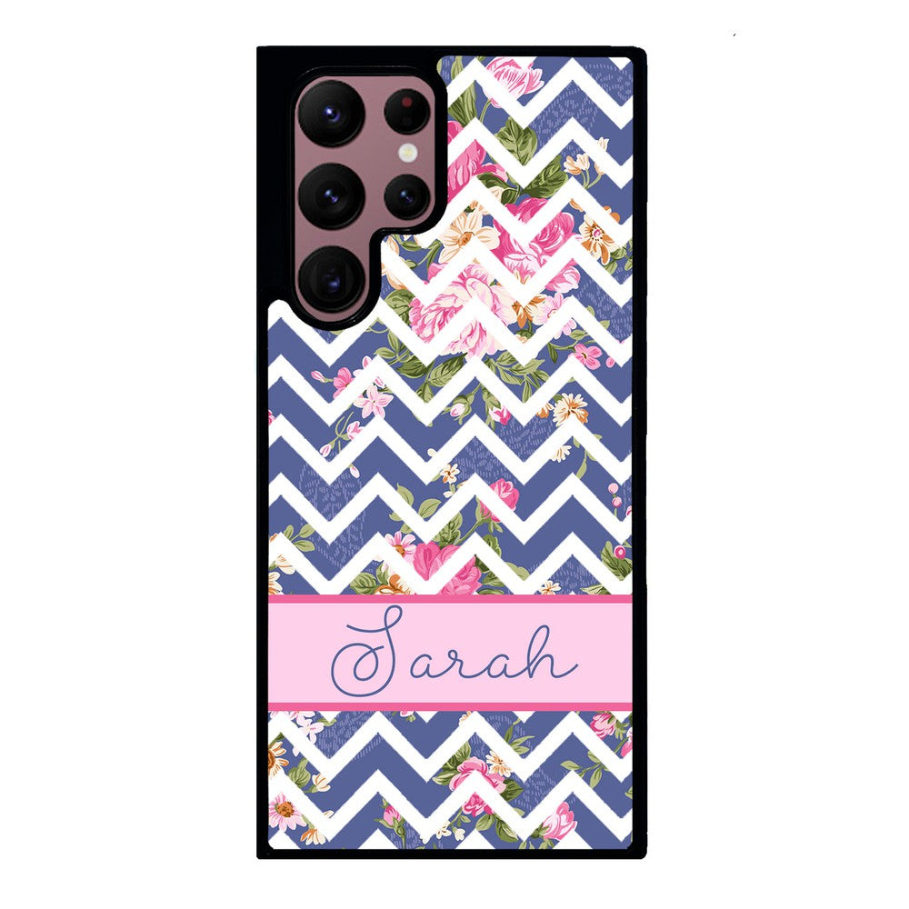 Flower Chevron Personalized | Samsung Phone Case