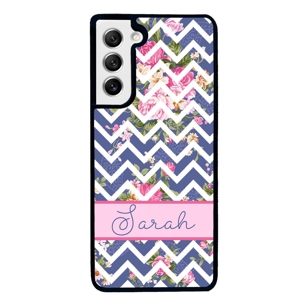 Flower Chevron Personalized | Samsung Phone Case