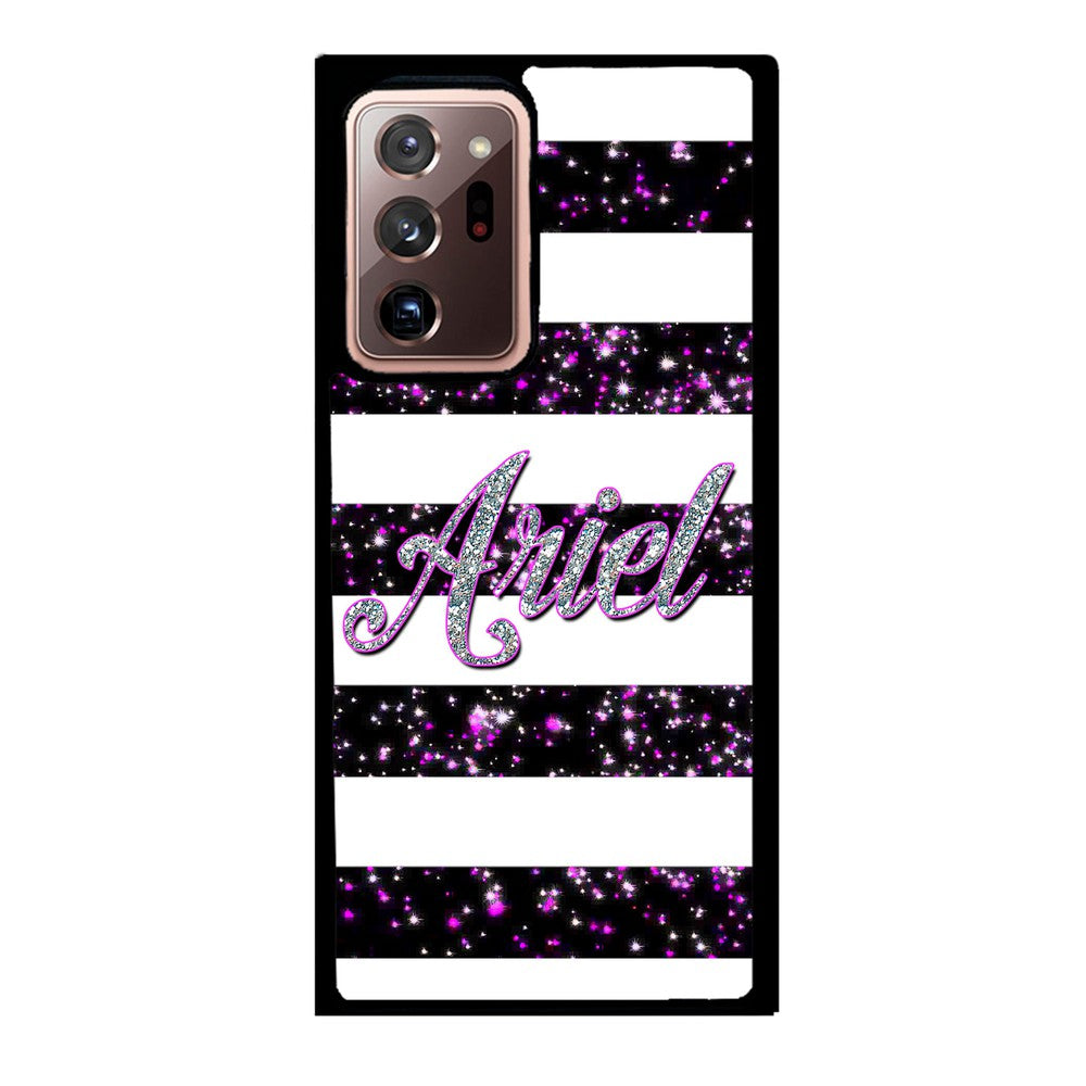 Purple Silver Glitter Bars Personalized | Samsung Phone Case