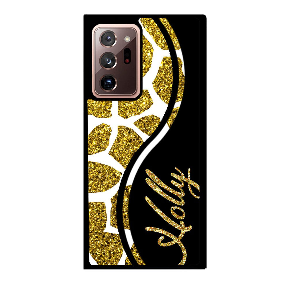 Gold Glitter Giraffe Curvy Personalized | Samsung Phone Case