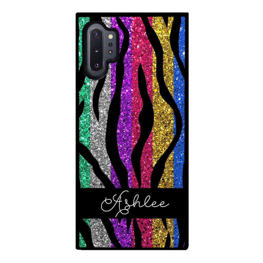 Glittery Colorful Tiger Stripe Personalized | Samsung Phone Case