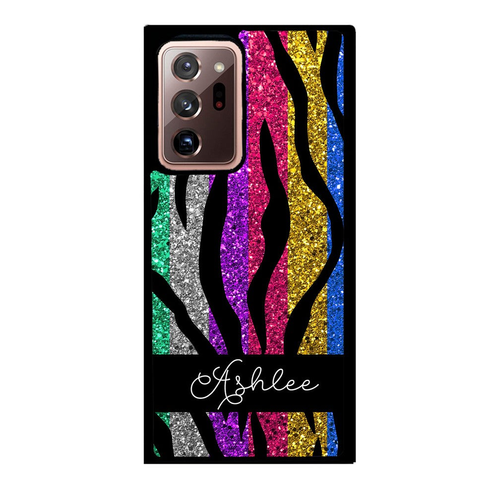 Glittery Colorful Tiger Stripe Personalized | Samsung Phone Case