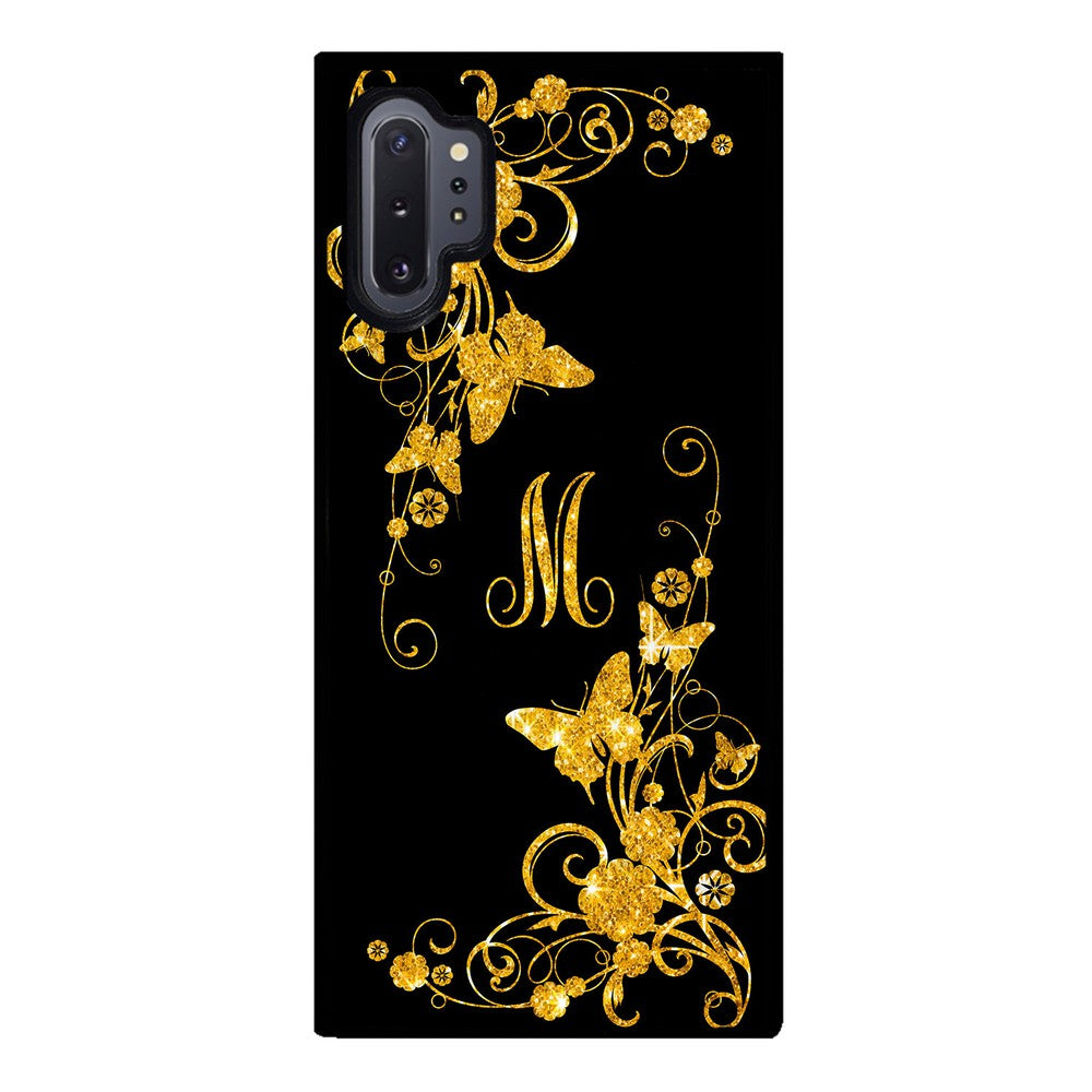 Golden Butterfly Vines Initial | Samsung Phone Case