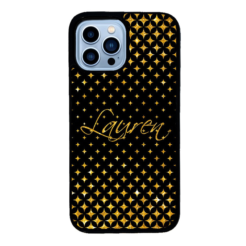 Golden Diamonds Personalized | Apple iPhone Case