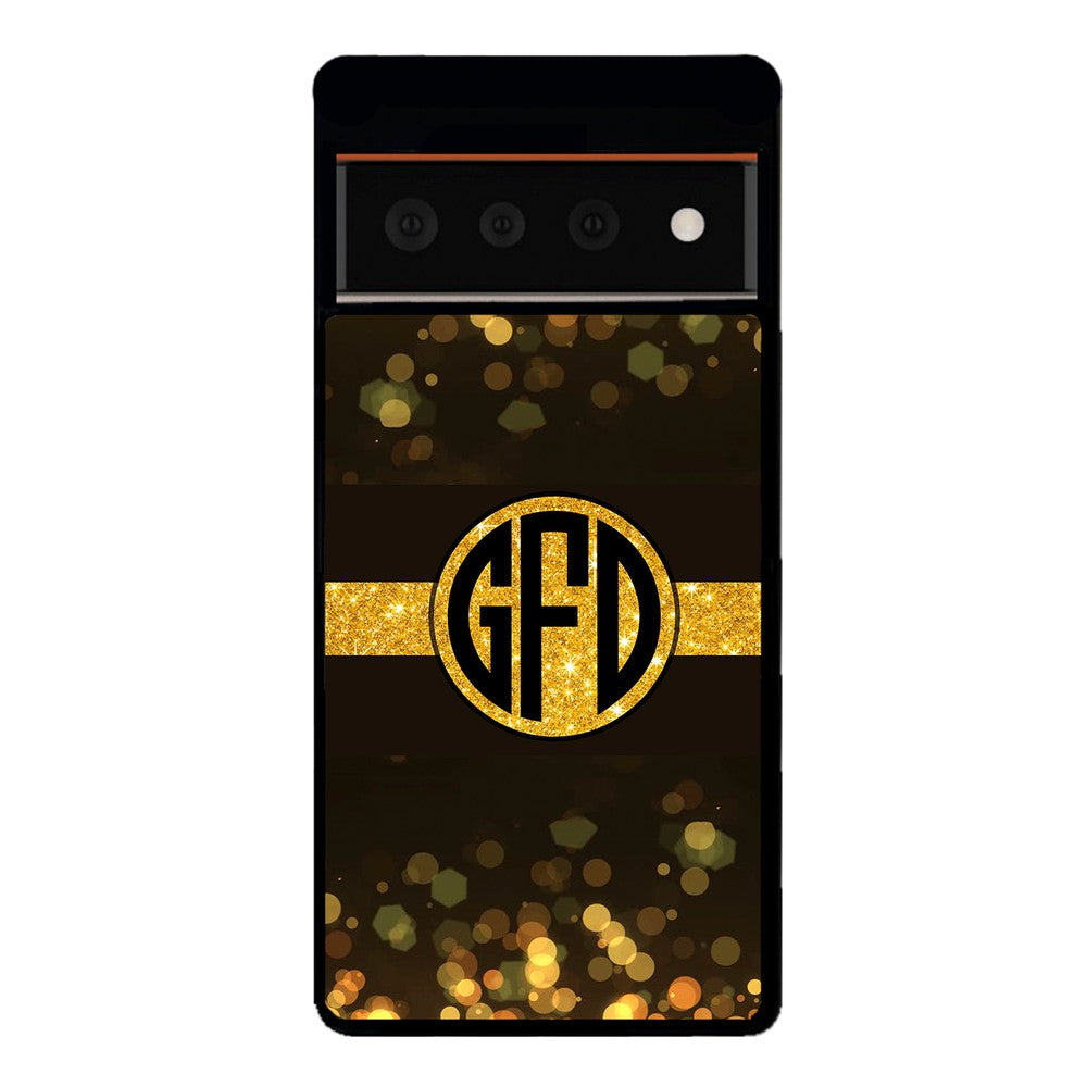 Golden Dots Circle Monogram | Google Phone Case